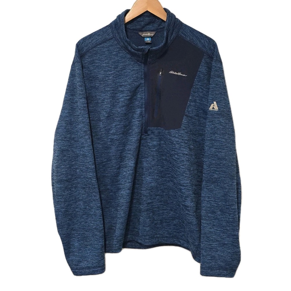 Eddie Bauer Sweater 2XL XXL Blue First Ascent 1/4 Zip Fleece Mens